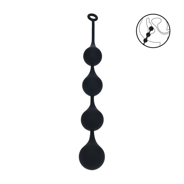 Levelz Siliconen Waterdrop anaalballen - XXL - 60mm - Zwart