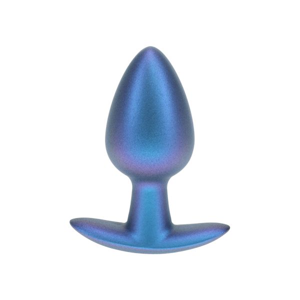 Ouch! Smooth Siliconen Anaalplug - Medium - 7,9 cm - Metallic Blauw
