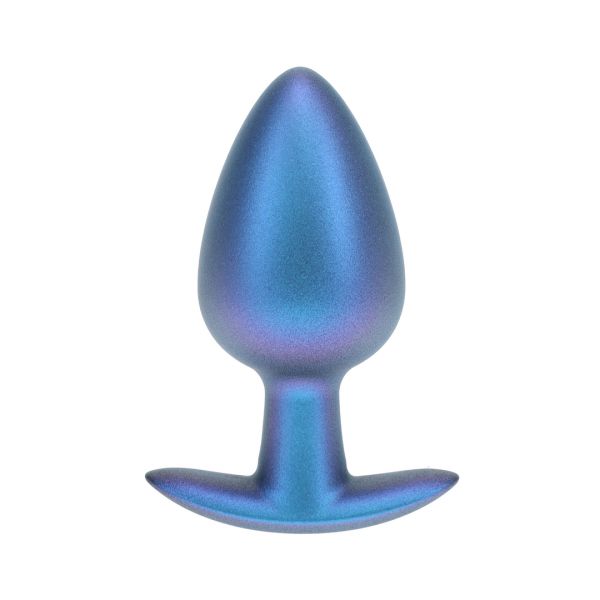 Ouch! Gladde Siliconen Anaalplug - Large - 8,9 cm - Metallic Blauw