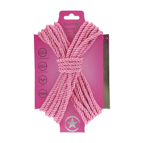 Ouch! Polyester Bondage Touw - 10 m - Roze