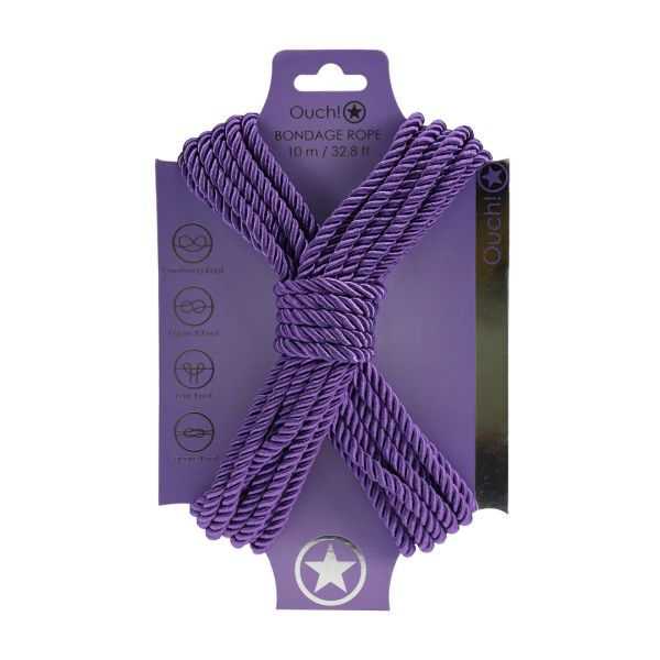 Ouch! Polyester Bondage Touw - 10 m - Paars