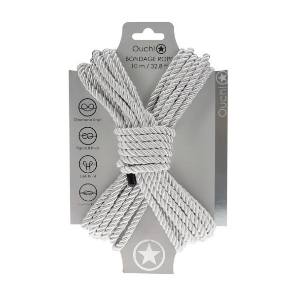 Ouch! Polyester Bondage Touw - 10 m - Zilver