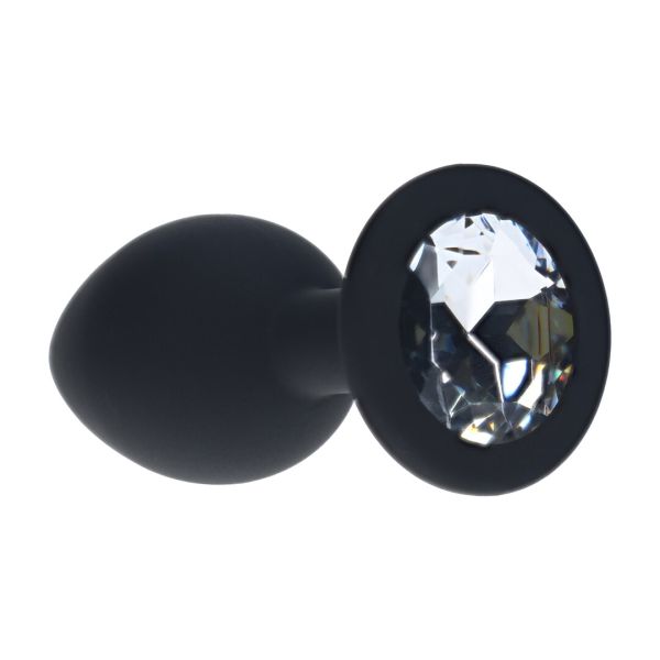 Ouch! Interchangeable Diamond Round Buttplug Small - Zwart