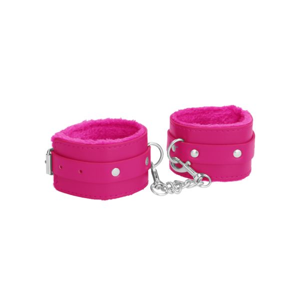 Ouch! Pluche leren handboeien - Roze