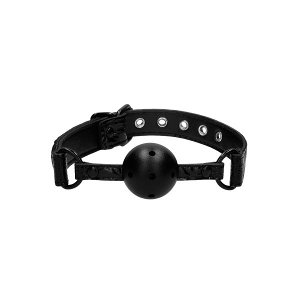 Ouch! Ademende ball gag - Zwart