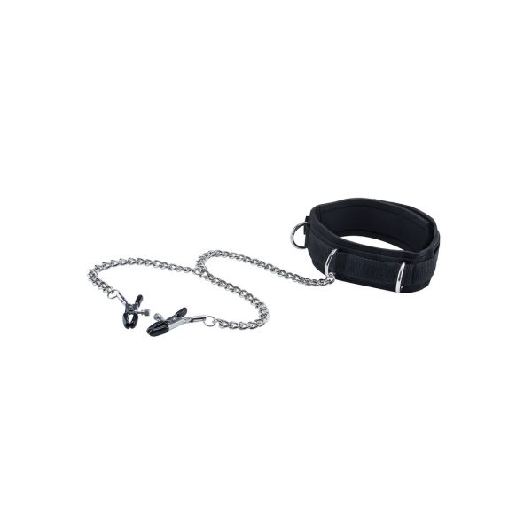 Ouch! Halsband met Klittenband en Tepelklemmen