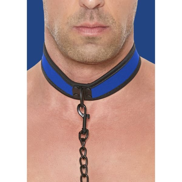 Ouch! Puppy Play neopreen halsband met lijn