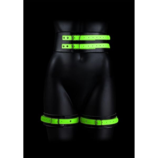 Ouch! Dijboeien met riem en handboeien - Glow in the Dark - S/M