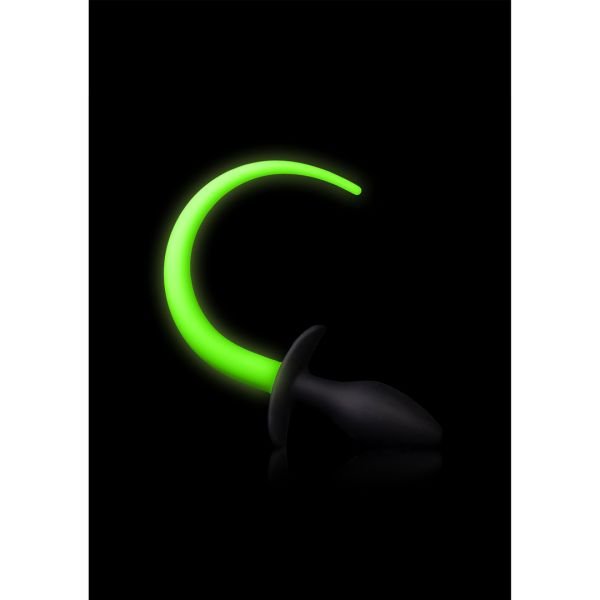 Ouch! Puppy Tail Buttplug - Glow in the Dark