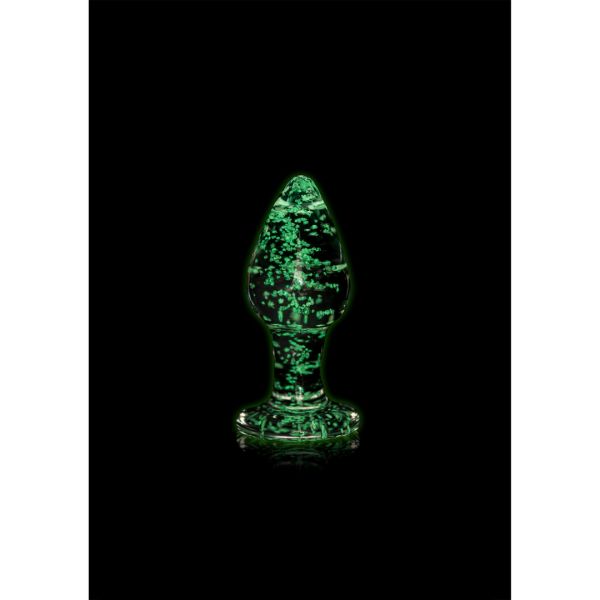 Ouch! Glazen buttplug - Glow in the Dark - Medium