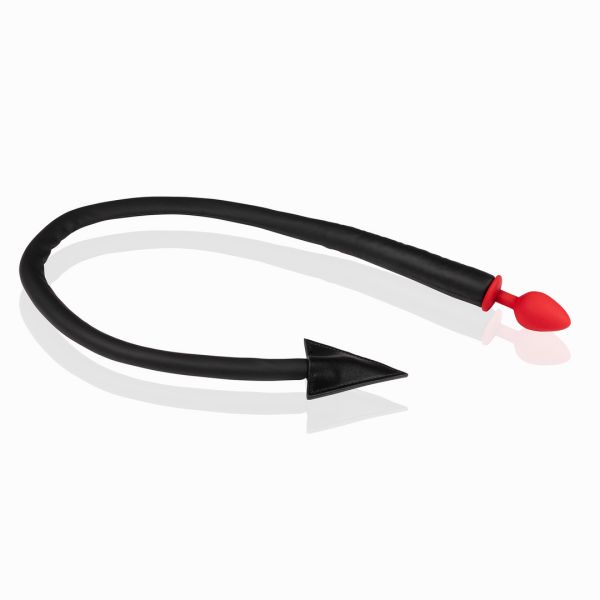 Ouch! Siliconen anaalplug Devil's Tail - Zwart/rood