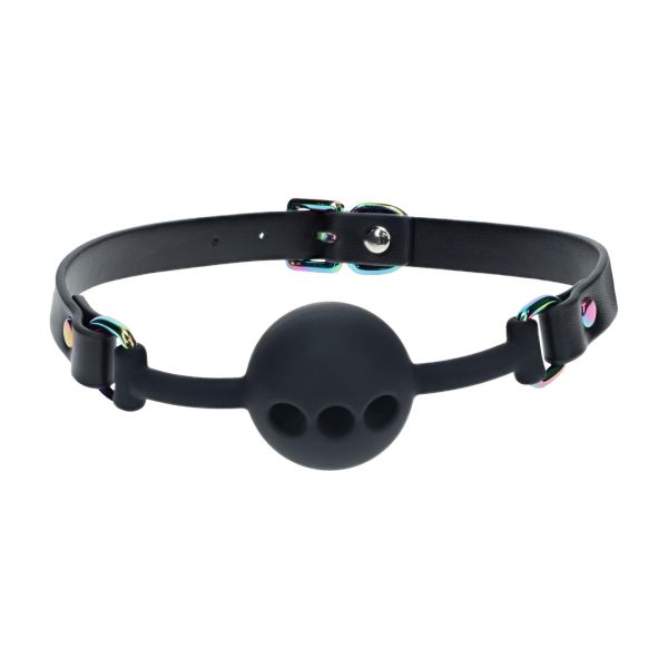 Ouch! Venice Collection - Siliconen ball gag - Zwart