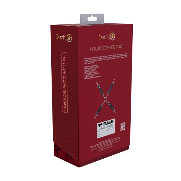 Ouch! Milan Collection - Hogtie connectors - Zwart/Rood