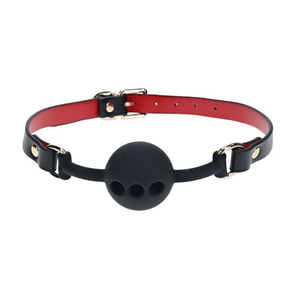 Ouch! Milan Collection - Siliconen ball gag - Zwart/Rood