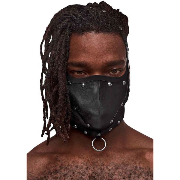 Male Power Triton - Masker met verstelbare hals en ring aan de voorkant - Eén maat - Zwart