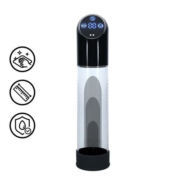 Pumped automatische waterdichte penispomp - Zwart
