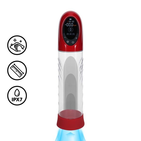 Pumped CyberPulse - Automatische waterdichte penispomp - Metallic rood