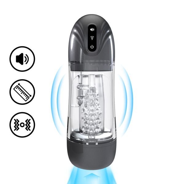 Pumped SonicPull - Zuigende en vibrerende masturbator pomp - Met multimedia - Gunmetal