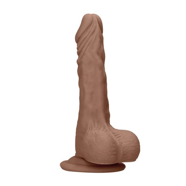 RealRock dildo met ballen - 17 cm - Bruin