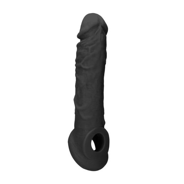 RealRock Penis sleeve - 20 cm - Zwart