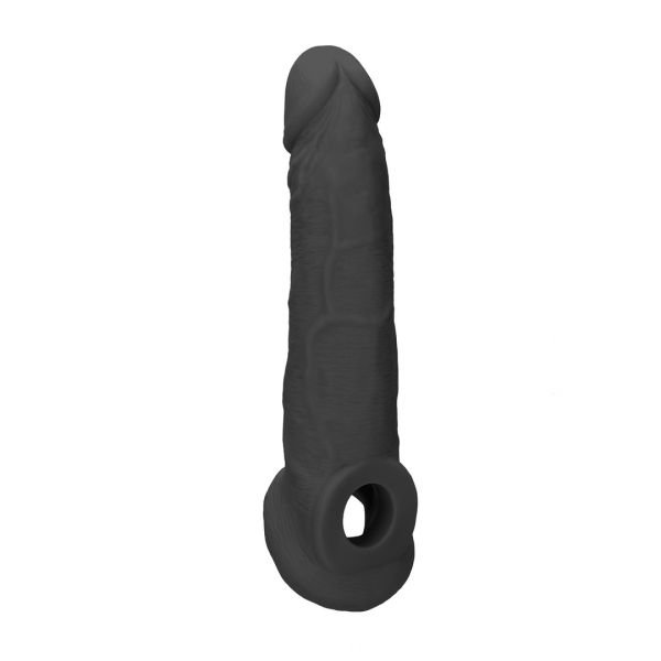 RealRock Penis sleeve - 23 cm - Zwart