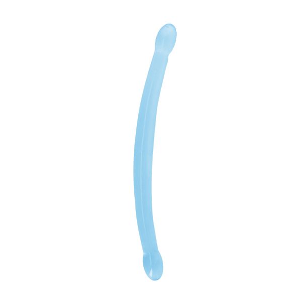 RealRock Niet-realistische dubbele dildo - 42 cm - Blauw