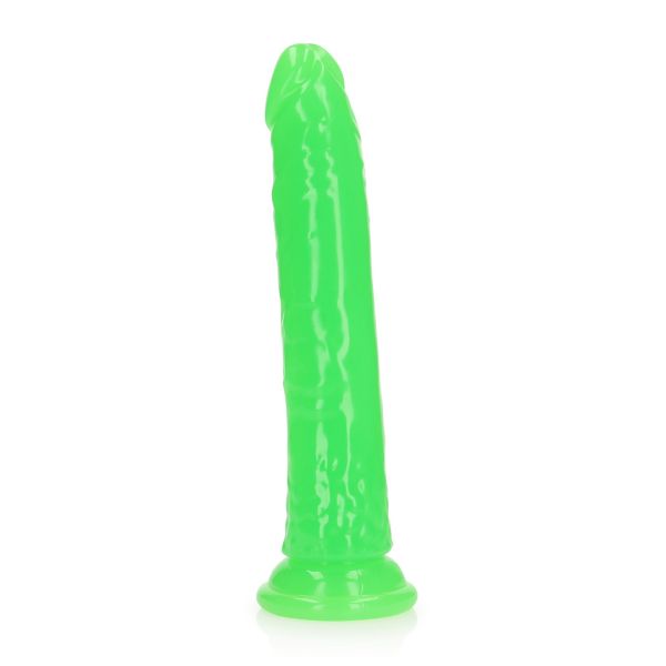 RealRock Slim Realistische Dildo met Zuignap - Glow in the Dark - 22,5 cm