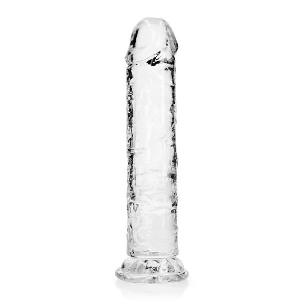RealRock Rechte realistische dildo met zuignap - 20 cm - Transparant