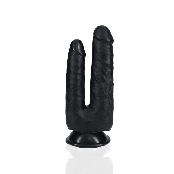 RealRock Double Trouble Dubbele dildo - 12,7/15,2 cm - Zwart