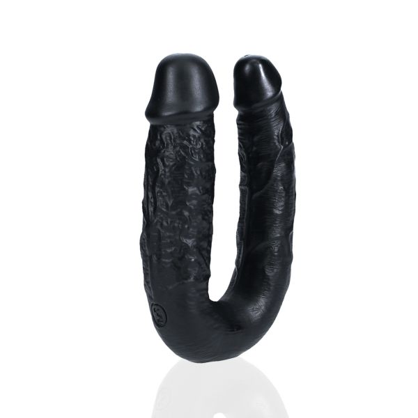 RealRock U-vormige dubbele dildo - 12,7 cm - Zwart