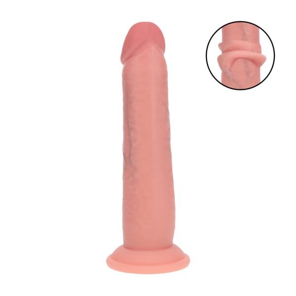 RealRock Dual Density realistische siliconen dildo met glijdende huid - 20,5 cm - Huidskleur