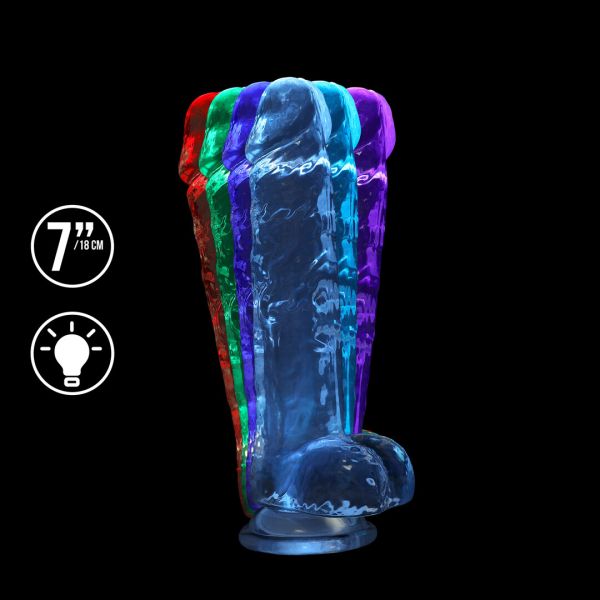 RealRock Vibrerende LED dildo met zuignap - 18 cm