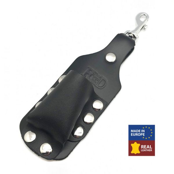 Red Leather Leren aroma flesjeshouder - Groot - Zwart