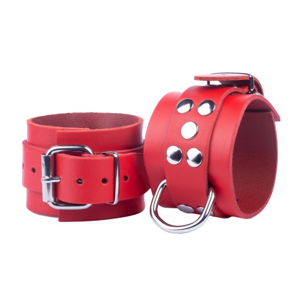 Red Leather Ultra leren handboeien - Rood