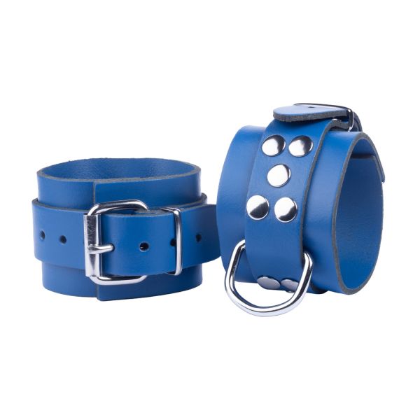 Red Leather Ultra leren handboeien - Blauw