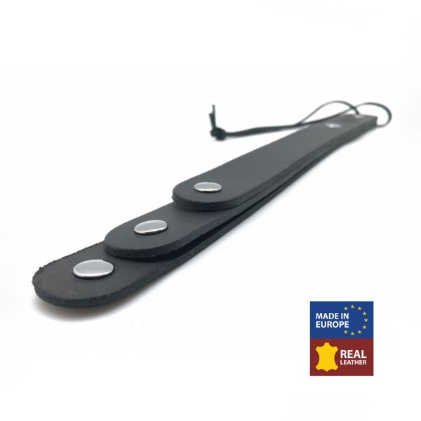 Red Leather Leren paddle met 3 riemen - 39,5 cm - Zwart