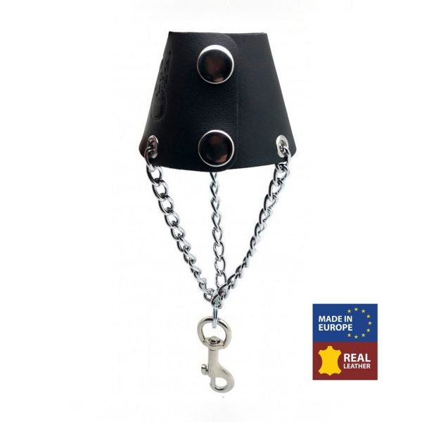 Red Leather Leren parachute met kettingen en haak - Zwart