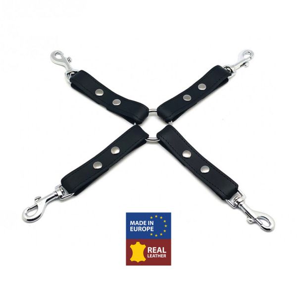 Red Leather Leren BDSM-knoop met haken - Zwart