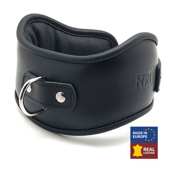 Red Leather Leren halsband - Zwart