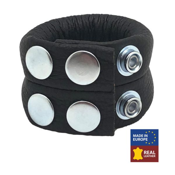 Red Leather verstelbare leren ballstretcher 140 g - Zwart