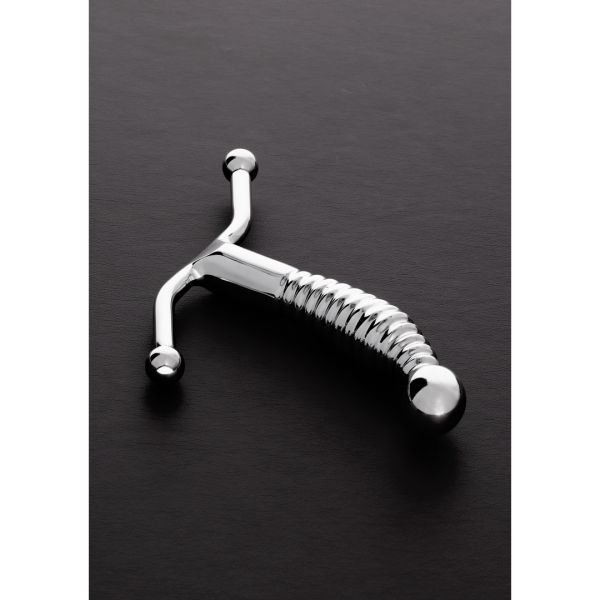 Steel geribbelde P-Spot stimulator