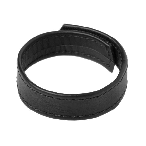 XR Brands Leren cockring met klittenband