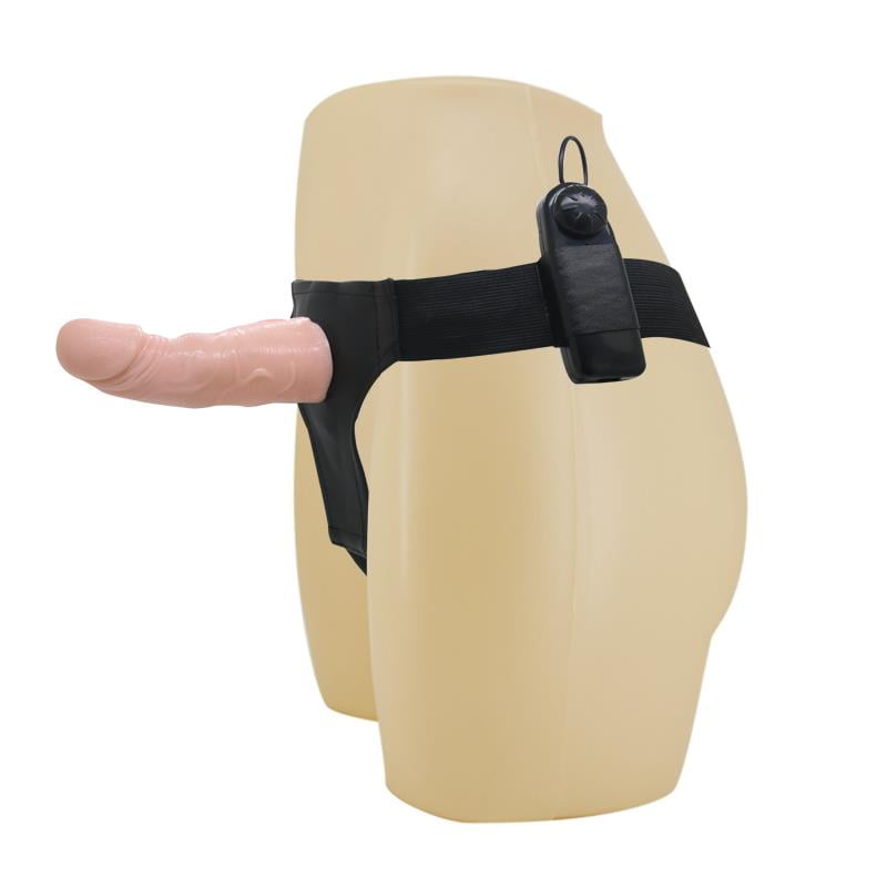 Baile Strap-on with Vibrating Dildo Flesh 15cm