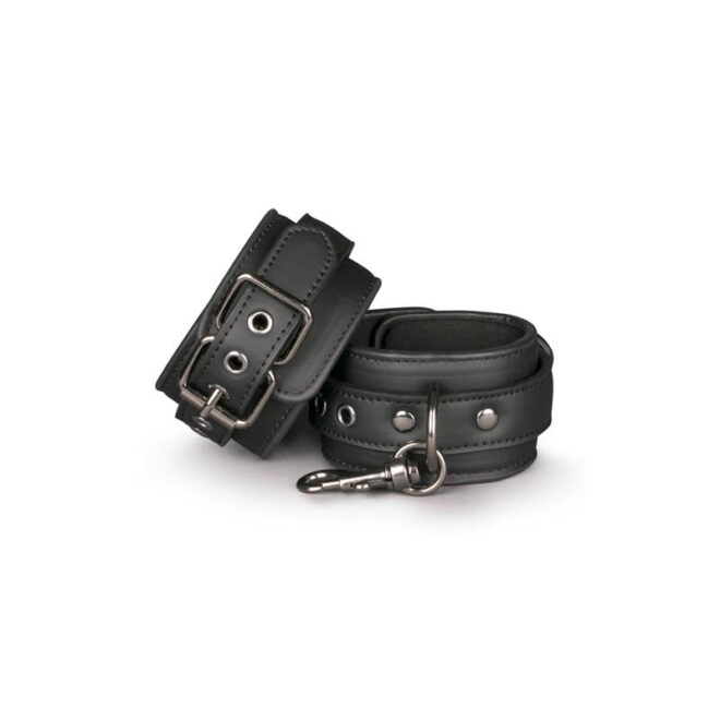 Black Synthetic Leather Handcuffs