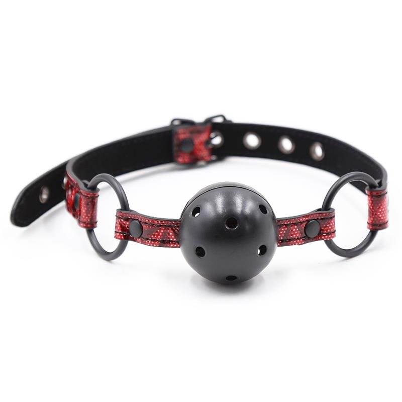 Breathable Gag Ball Diamond Vegan Leather