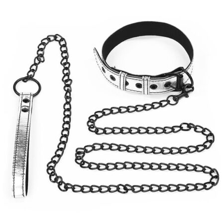 Collar with Belt Bondage Silver