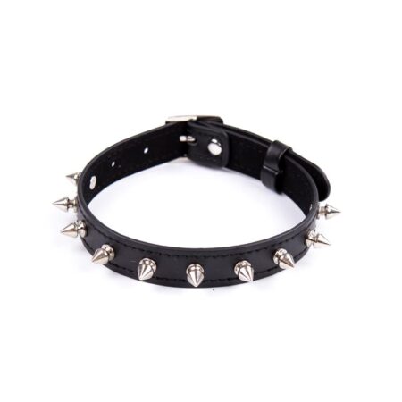 Collar with Spikes Adjustable 43cm Black