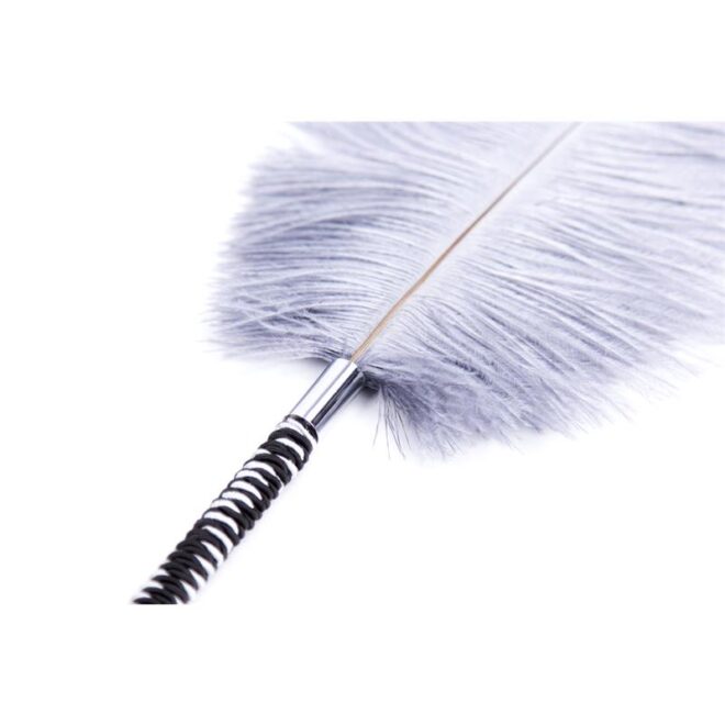 Feather Tickler with Wrapped 46cm Black/White