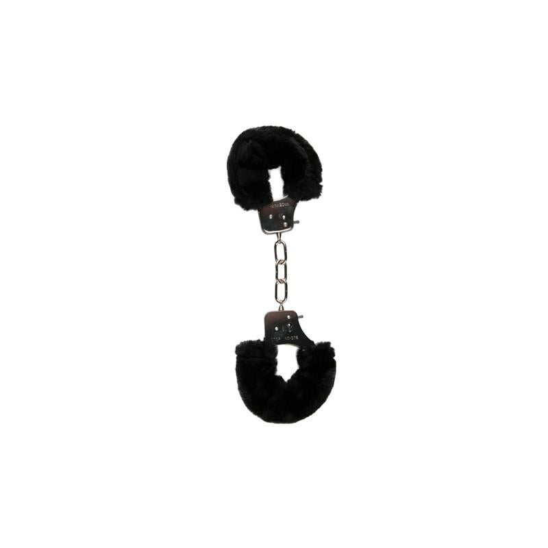 plush handcuffs black