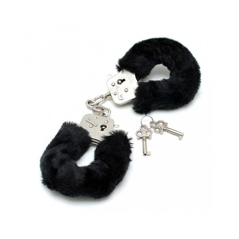 Police cuffs & Black Fur-Adjustable